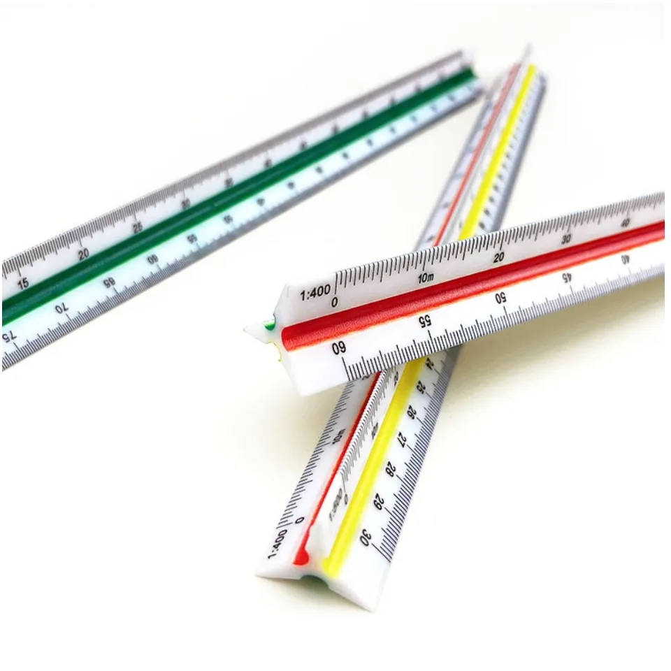 Scale Ruler Cross Section Metal Ruler For Cutting Drafting Tools Aluminum Triangular Scale Ruler ...