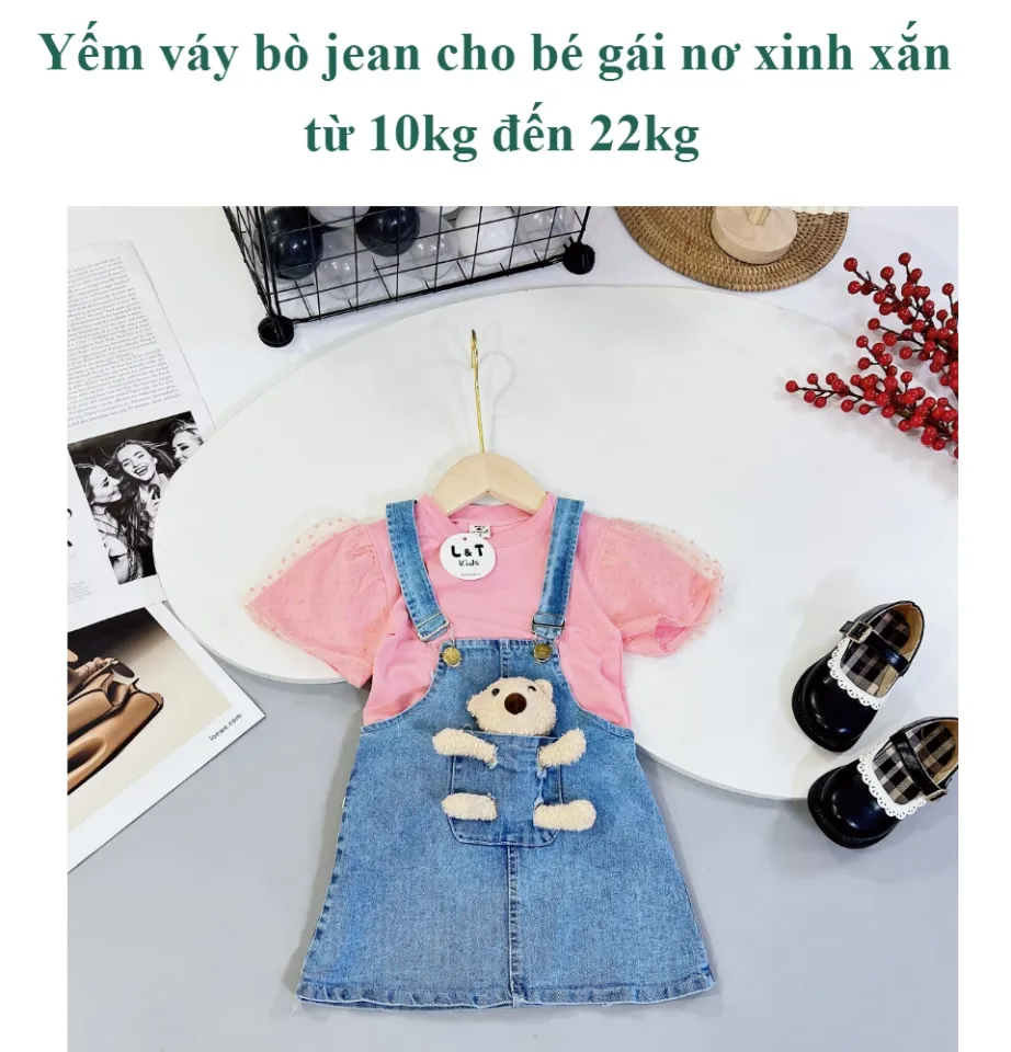 Mua Yếm Váy Jean Nữ Chất Bò Form Dài Phối Dây Rút Eo Túi Phía Trước, Yếm Bò  Nữ Phong Cách Hàn Quốc - Yeep