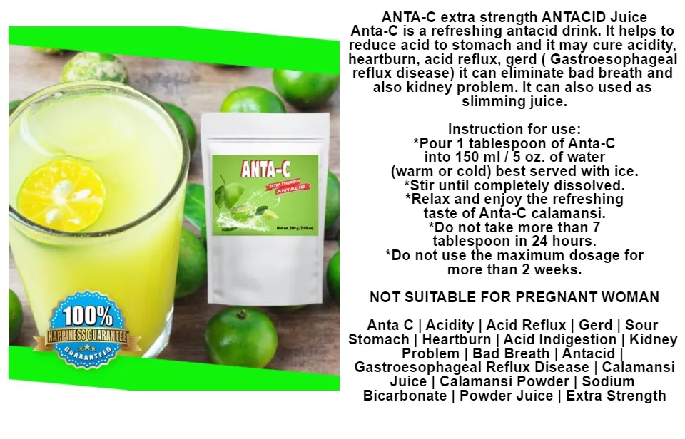 Calamansi Juice ANTA C ACIDITY ACID REFLUX GERD Sour Stomach Heartburn Acid Indigestion Kidney Problem Bad Breath Antacid Gastroesophageal Reflux Disease Calamansi Powder Sodium Bicarbonate Powder Jui...