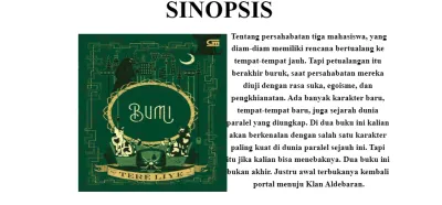 Buku Novel Bumi - Best Seller