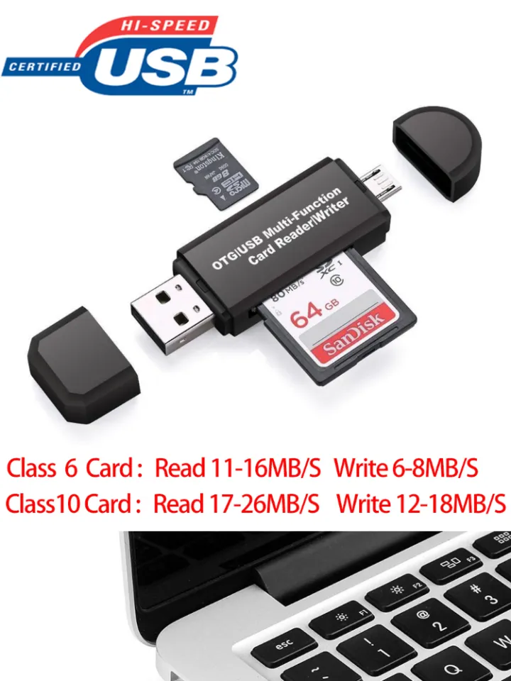 Micro USB OTG to USB 2.0 Adapter SD/Micro SD Card Reader With