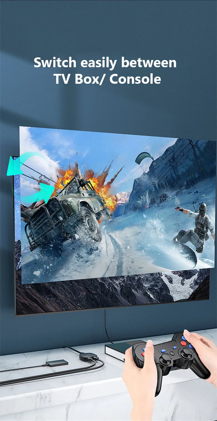 Samzhe Bi-Directional HDMI Splitter 4K Switch 4 <div><strong>NOTE:</strong></div> <div><strong>2 monitors CANNOT display simultaneously.</strong></div>