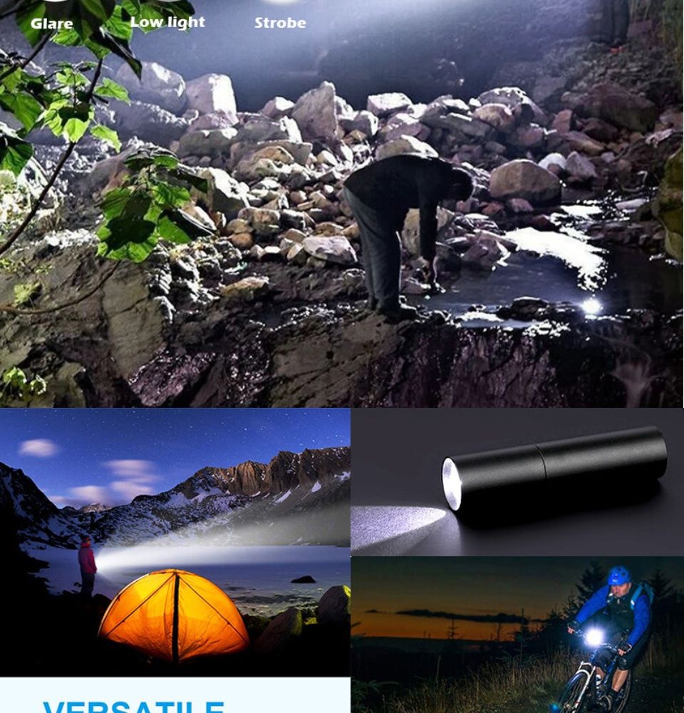 Mini lampe torche led rechargeable pour randonnée et pêche_voghion.com
