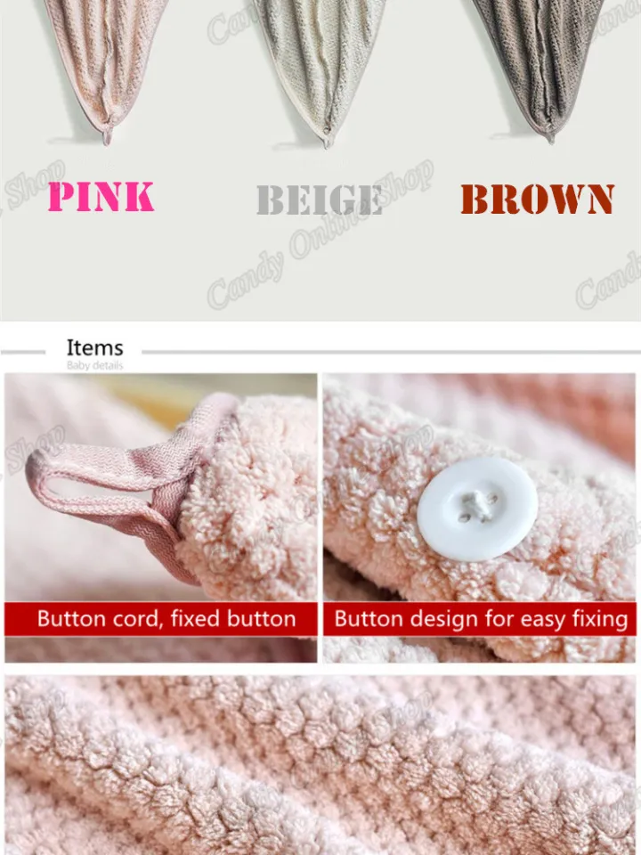 Candy Online Microfiber Quickly Dry Hair Towel Wrap Bathing Shower