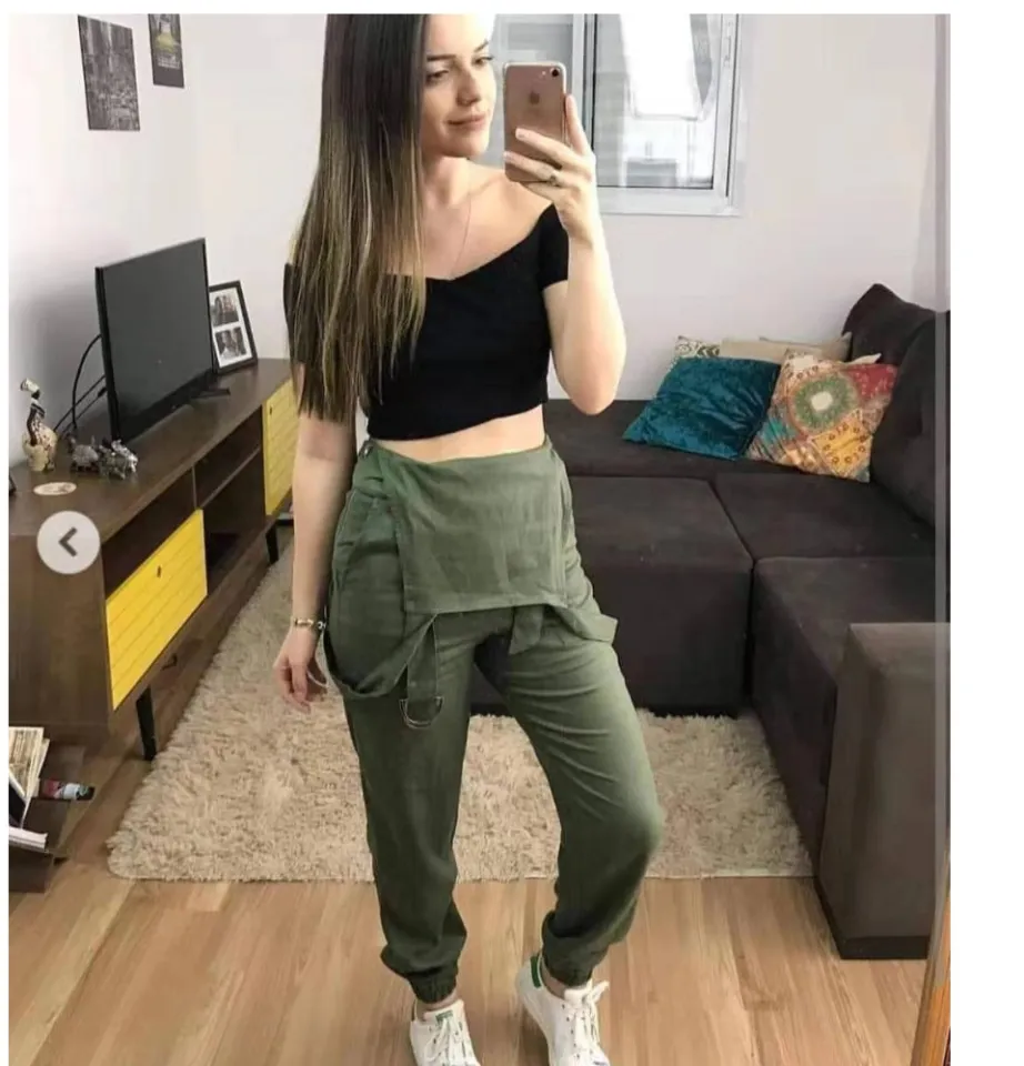 Jumper pants with crop hot sale top