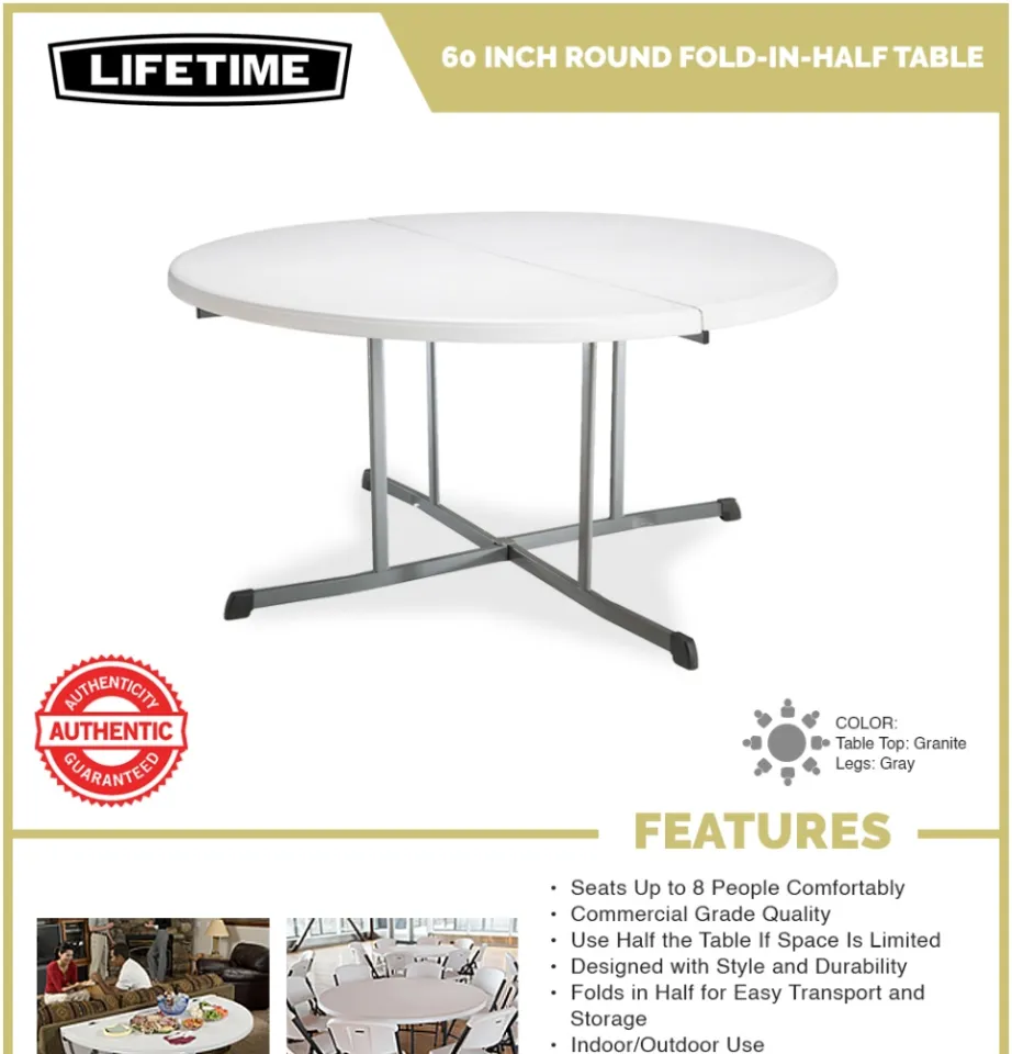 Lifetime 60 Round Fold-In-Half Table