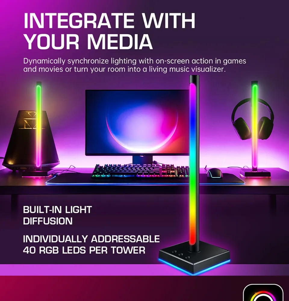 AJAZZ ABL190 RGB Light Bar Front View