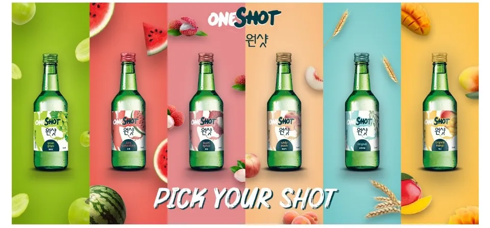 CHEAPEST] ONESHOT Soju (원샷 WonSyat) - Pack 10 x 360ml