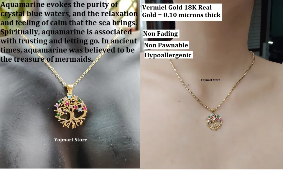 Fengshui Money Tree of Life Colorful Golden All in One Pendants