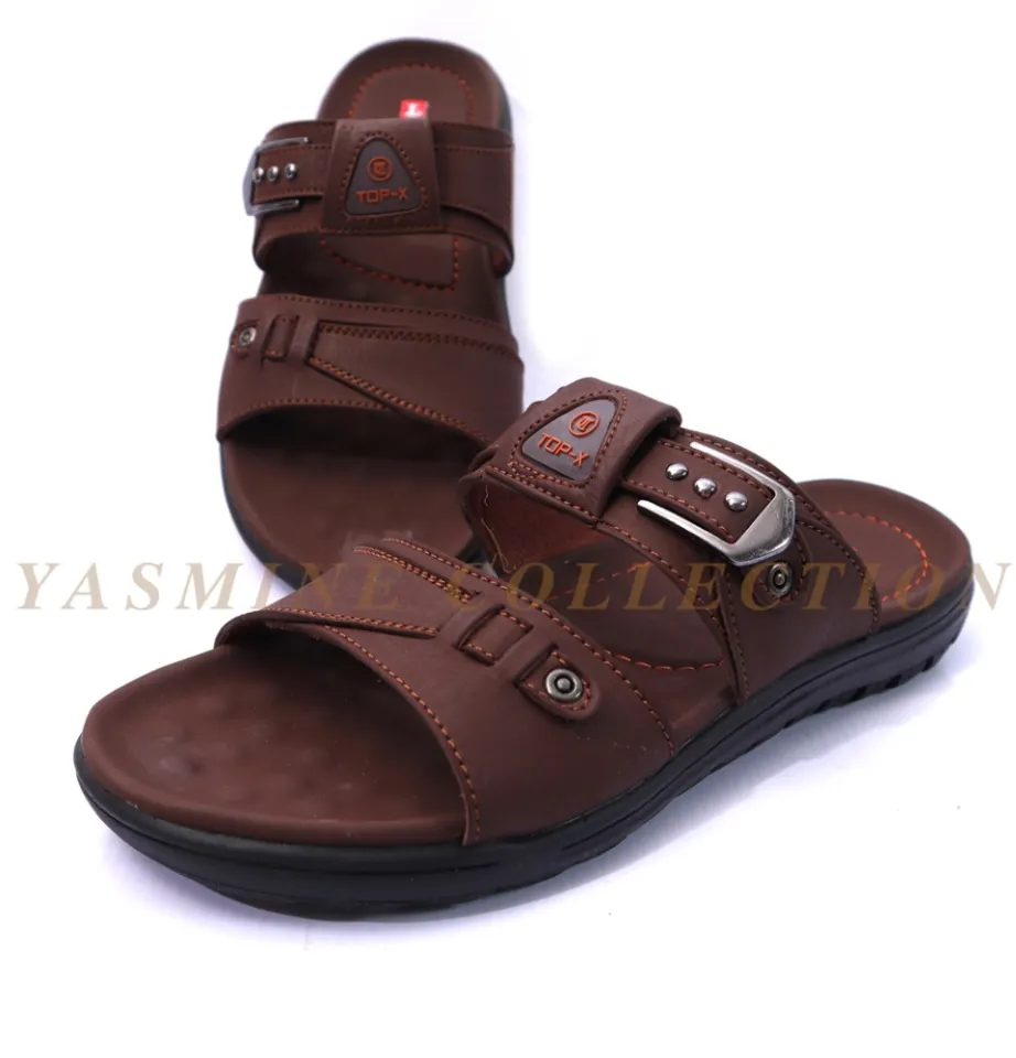 Sandal Pria Selop Trending 2024 Sandal Kulit Sintetis Berkualitas
