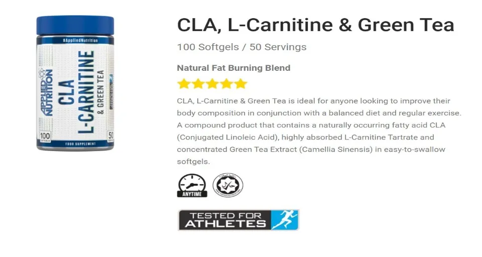 Applied Nutrition CLA, L-Carnitine & Green Tea | Lazada Singapore