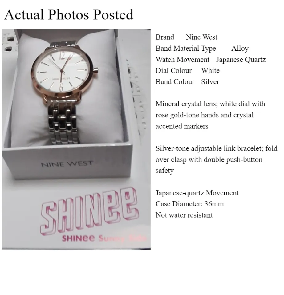 Nine West Women's NW/2151WTRT Crystal Accented Rose Gold-Tone and