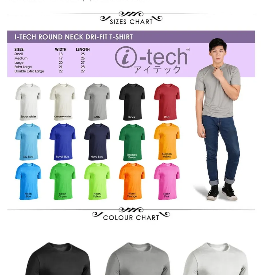 iTech Drifit Plain T-Shirt Dri-fit Shirt for men Drifit Shirt
