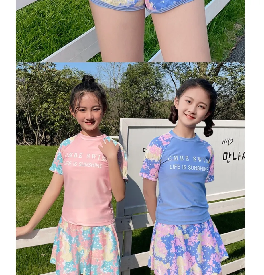 Đồ bơi cho bé gái hai mảnh 7-16 tuổi phong cách Hàn Quốc | Lazada.vn