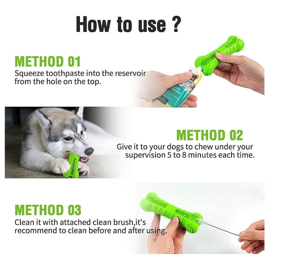 Dog Toothbrush Chew Toys Natural Rubber Dog Tooth Cleaner Stick