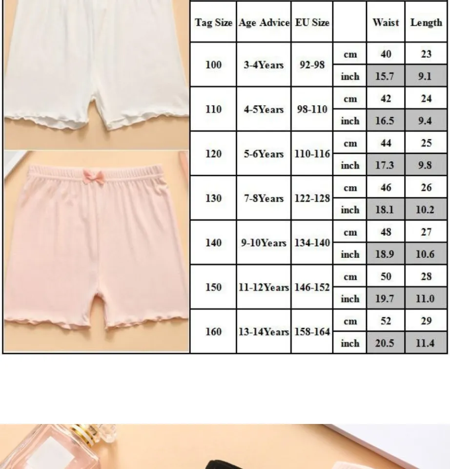 Kids Girls Short Pants Underwear Lace Safety Shorts Ice Silky