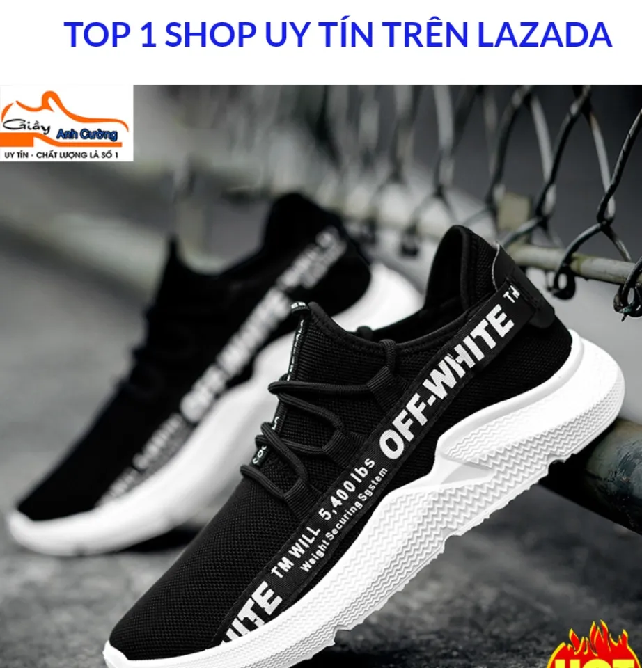 Giày sneaker nam hàn quốc cao cấp OFFWHITE (đen trắng) siêu hot