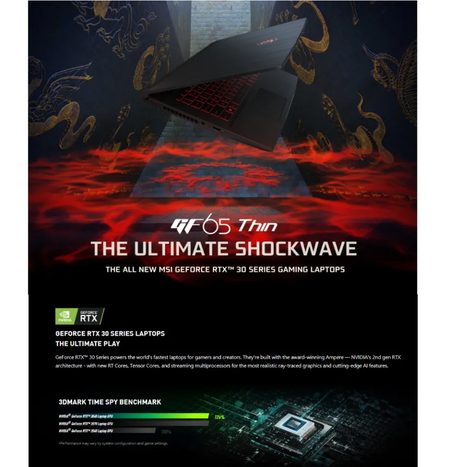 MSI GF65 Thin (GF65 10UE-223PH) RTX 30 series Gaming Laptop