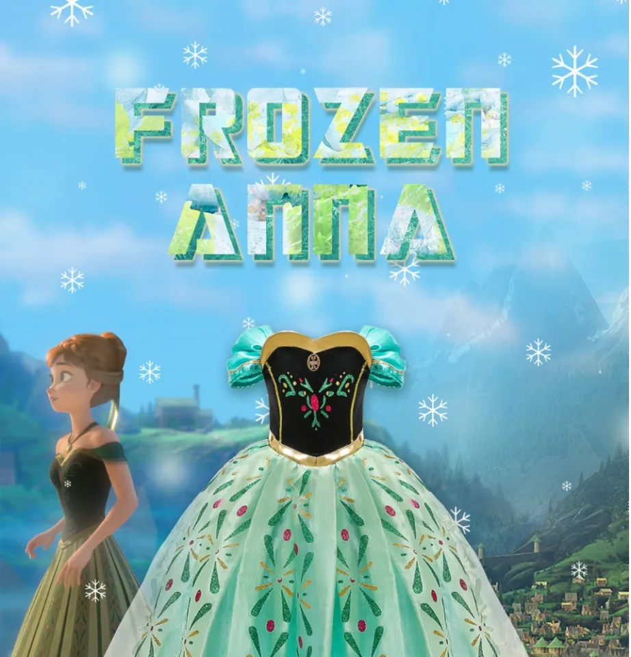 children's place green dress Disney Princess Anna layered Frozen Svg Free Cut File – 8SVG main image 1
