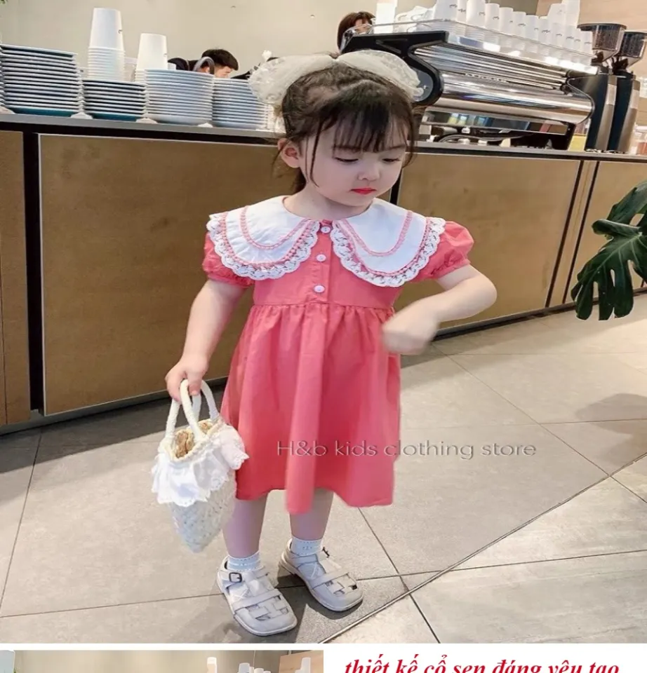 Áo váy mùa hè xinh đẹp của nữ Trang phục hình răng miệng trẻ em mặc quần áo trẻ  em Các cô gái - Trung Quốc Lớp đơn y dễ thương và
