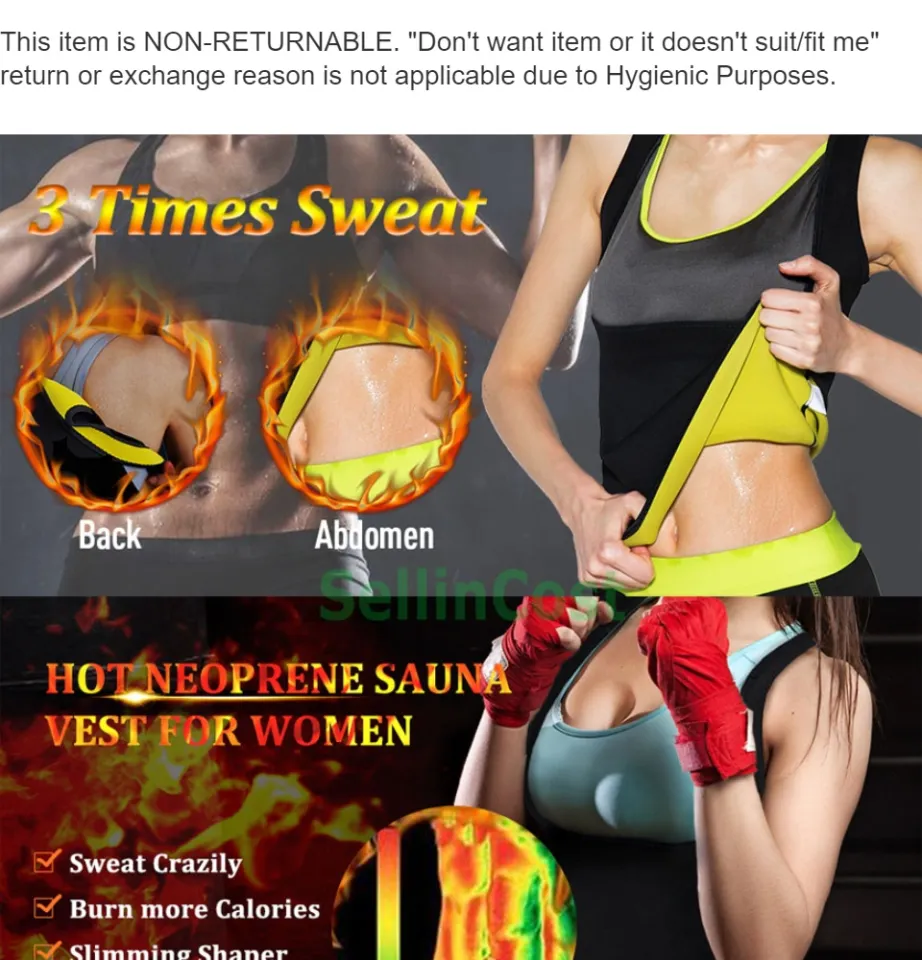Sellincost sauna women sauna singlet sleeveless women Neoprene Sweat  non-toxin waist trainer for weight loss slimming shirt body shaper with  effect