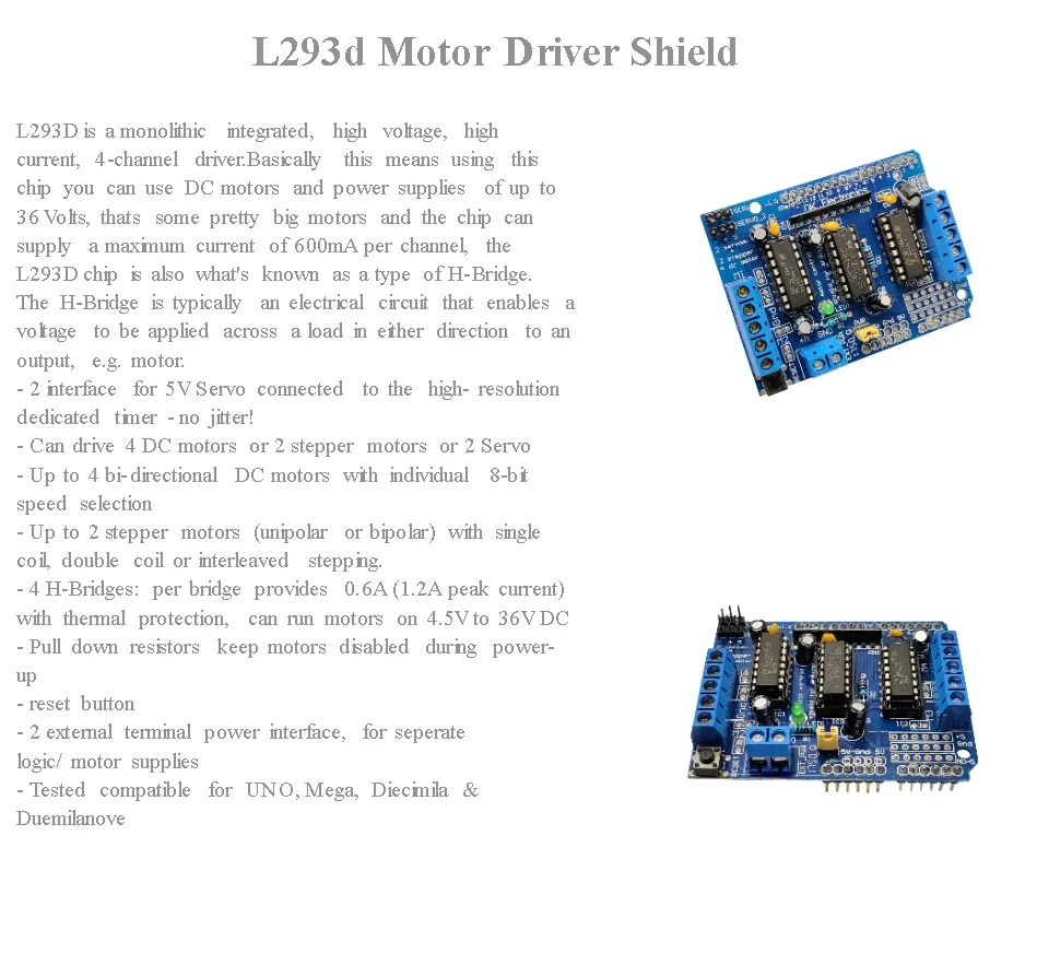 L293D Motor Treiber Arduino Uno MEGA2560 Driver Stepper Shield - Foto 3