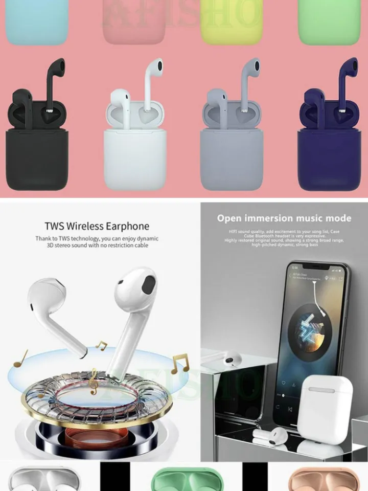 Inpods 12/I12 Earphone Bluetooth Tanpa Kabel Earbud dengan