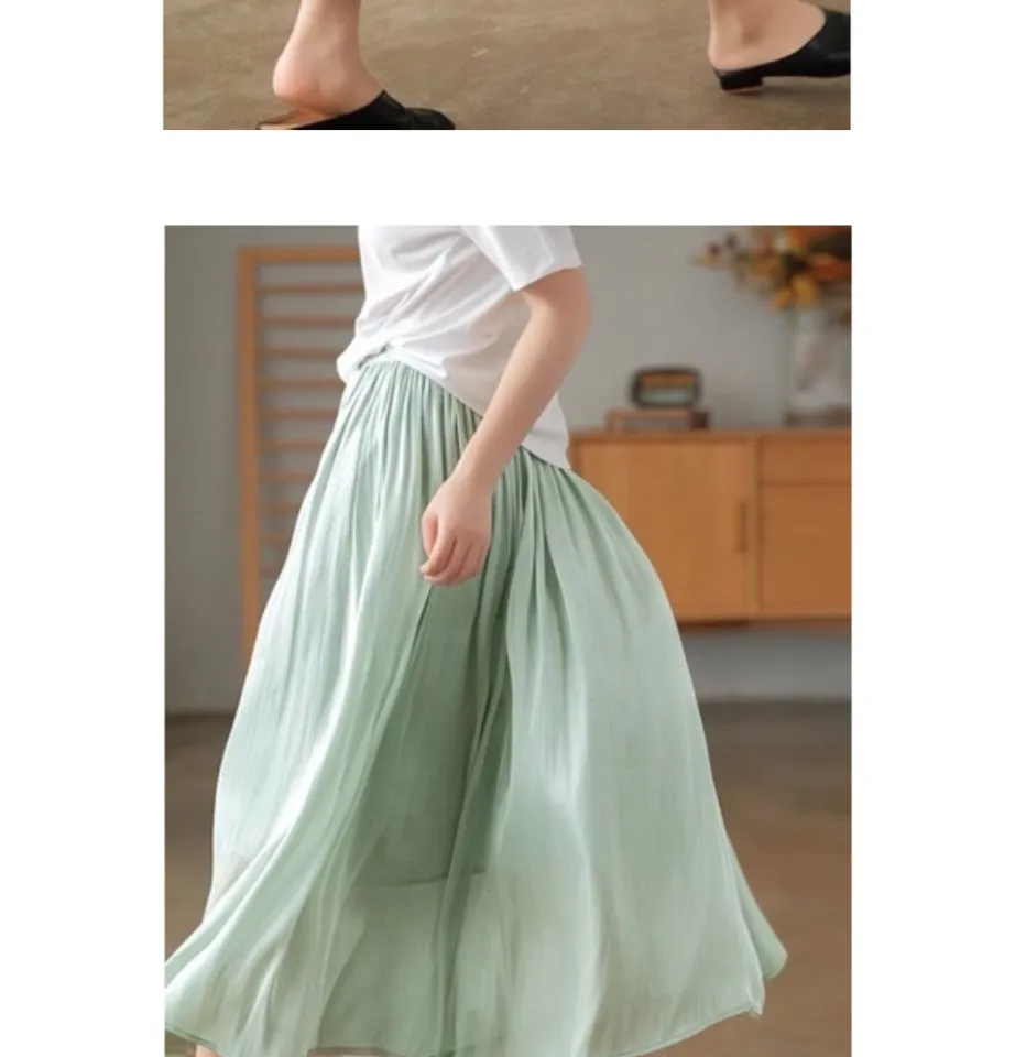 Chân váy dài xoè rộng, chất liệu cotton, Hàng order | Shopee Việt Nam