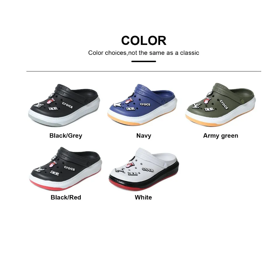 High Held Crocs Platform Thick Shoes For Men with jibbitz Lazada