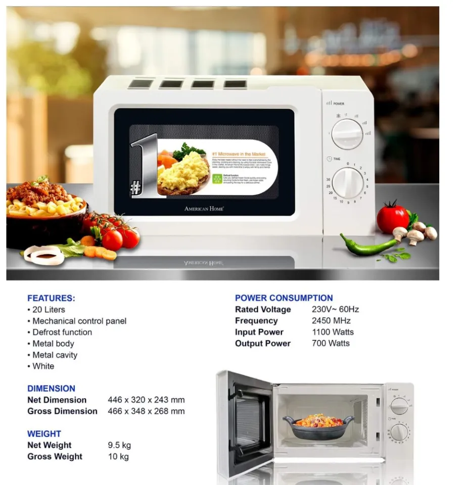 American home deals 20l microwave oven