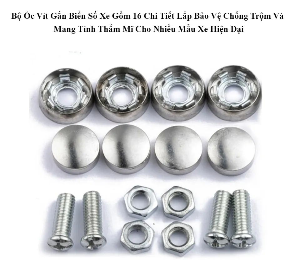Bộ Ốc Vít Gắn Biển Số Xe Gồm 16 Chi Tiết Lắp Bảo Vệ Chống Trộm Và Mang Tính  Thẩm Mĩ Cho Nhiều Mẫu Xe Hiện Đại