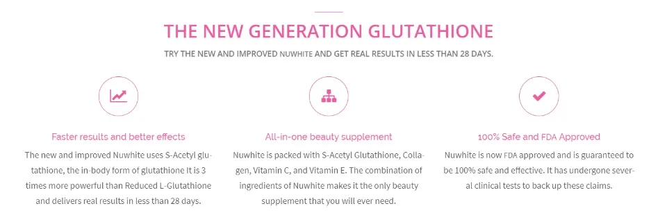 nuwhite glutathione content It's all in the ingredients! Nuwhite combines the best nature has to offer  to deliver glowing skin, immune strength, detox support, antioxidants, and  overall well-being. Uncover the secret behind our success. 💖💪 main image 0