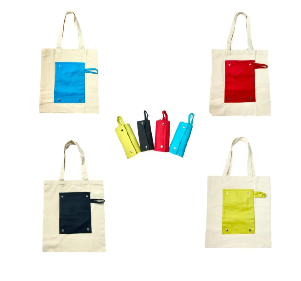 Foldable canvas best sale tote bag