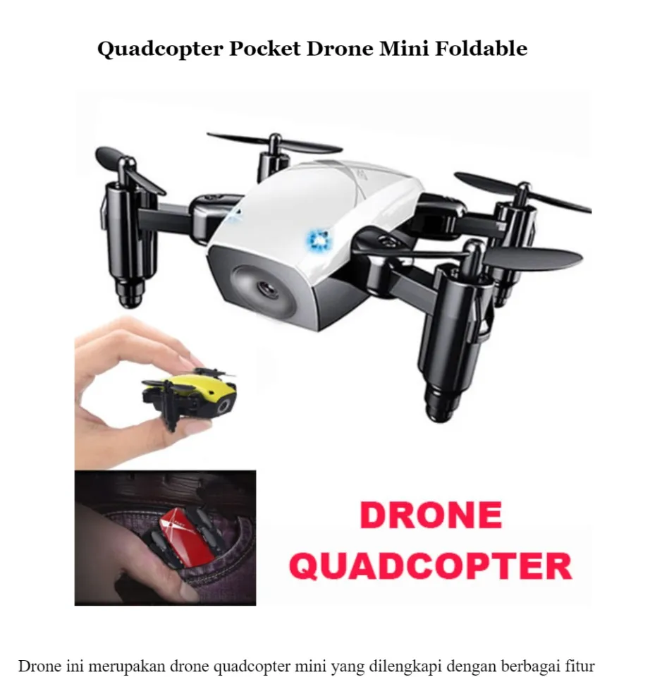 Quadcopter Pocket Drone Mini Foldable with Remote Control RC Lipat