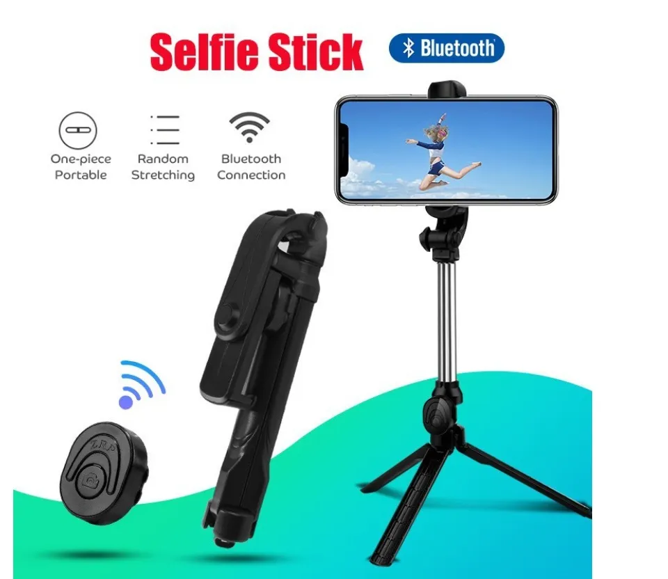 🔥 360° Rotate in Bluetooth Selfie Stick Monopod Tripod Remote