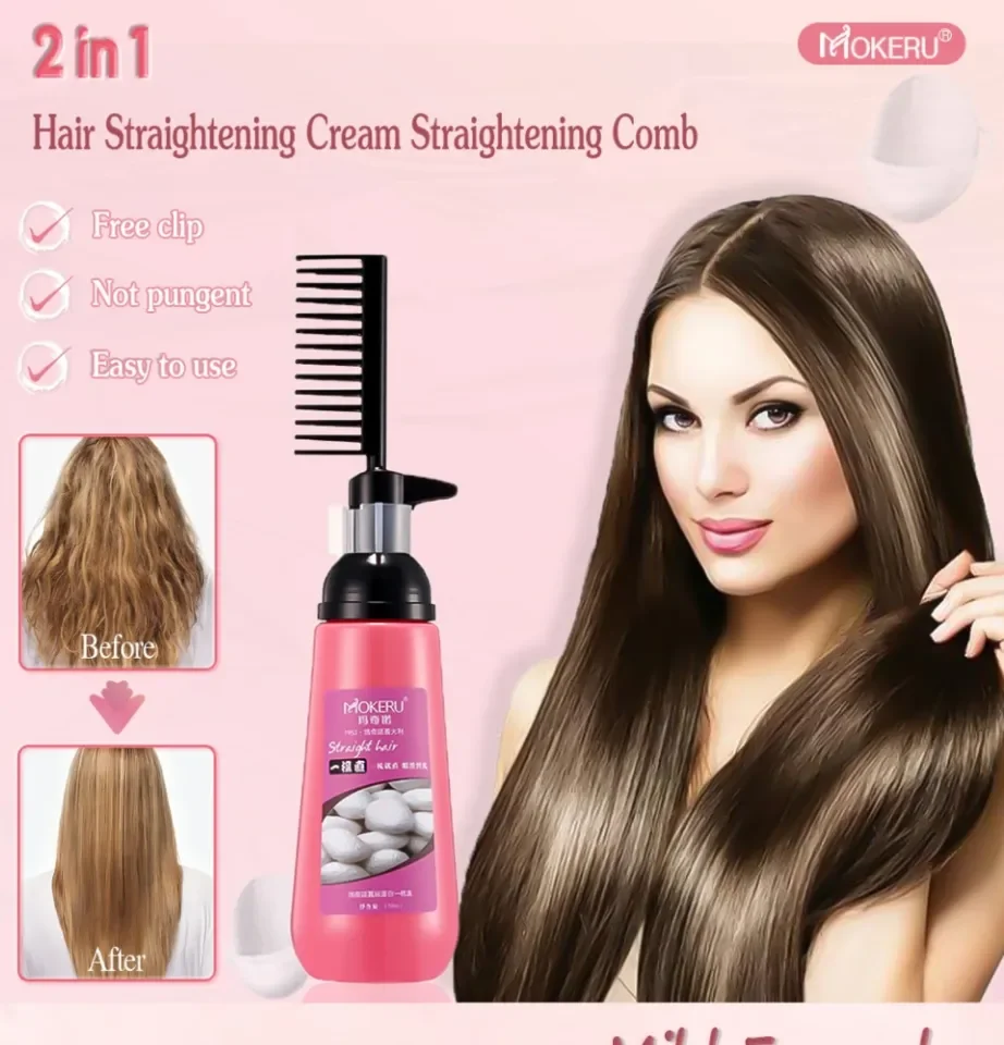 Cream used outlet before hair straightening