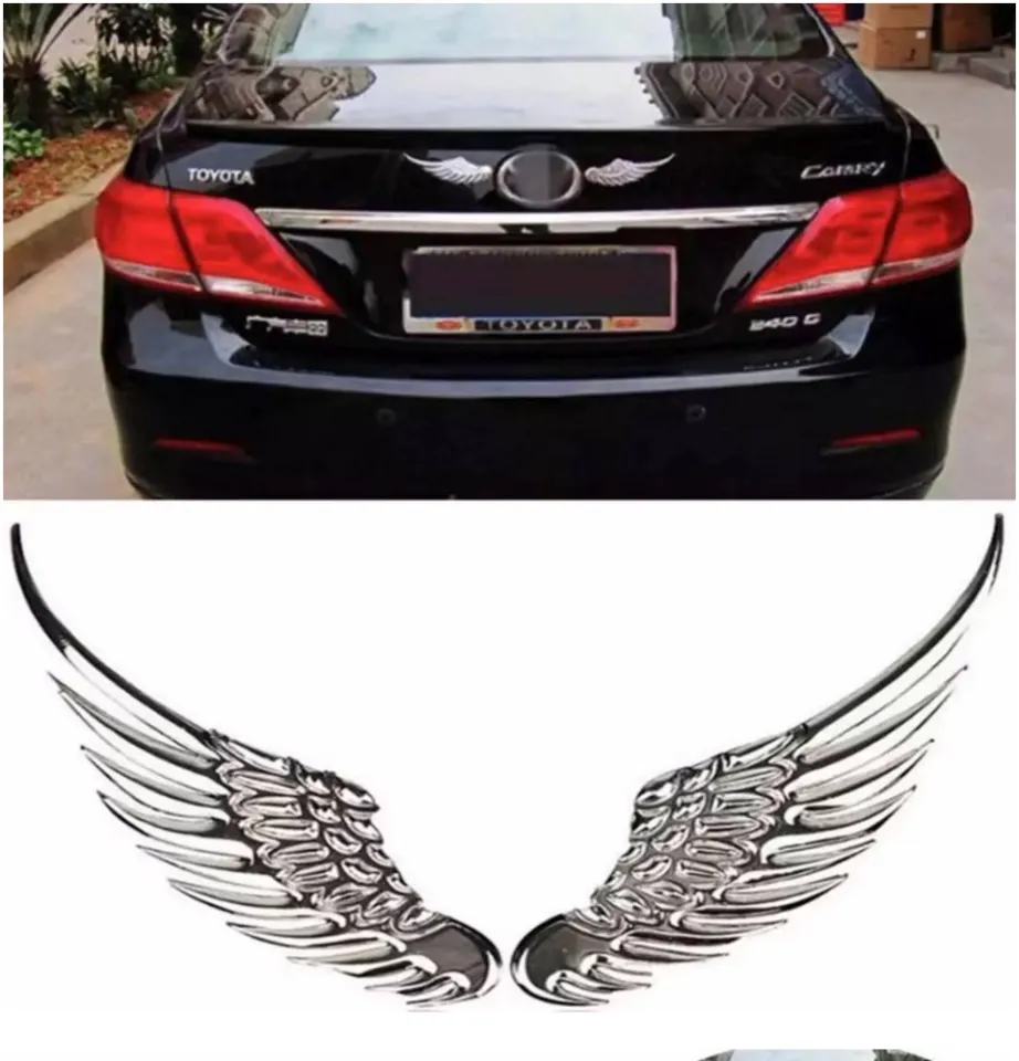 Metal Stereo Angel Wing Car Decoration Stickers Badge Emblem Chrome Car  Auto Sticker Car 3d Large Wings Car Sticker（Silver）K-115 | Lazada PH