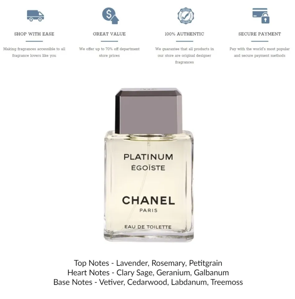 Chanel Platinum Egoiste Pour Homme EDT for Men (100ml) Eau de