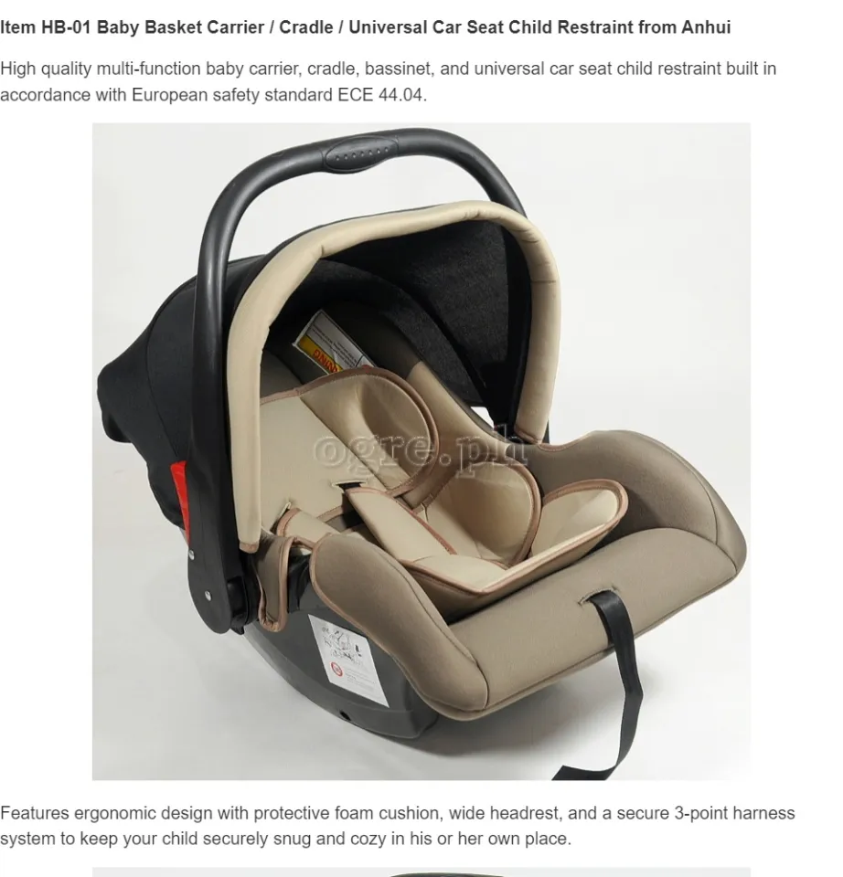 Anhui HB-01 Baby Basket Carrier Cradle Universal Car Seat