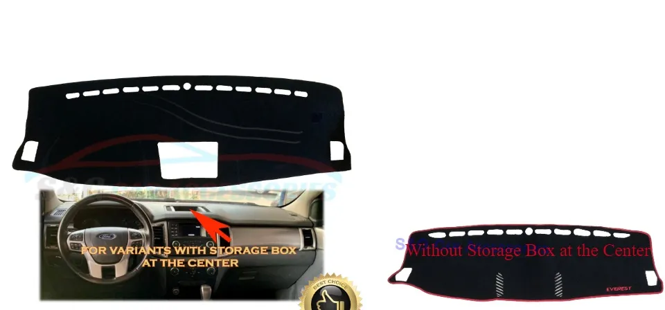 Sunland Black Dashmat For Ford Everest Trend (2015-2022) – RHD, Carpet Dash Cover