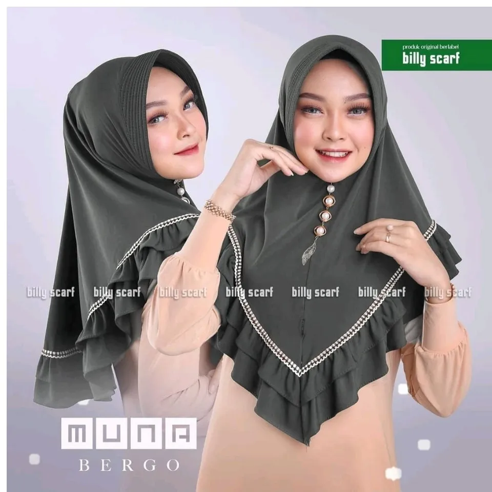 Jilbab Instan Muna Terbaru Hijab Terlaris Jilbab Bergo 2022 Jersey Kerudung  Kekinian Termurah Besseller Hijab Langsung