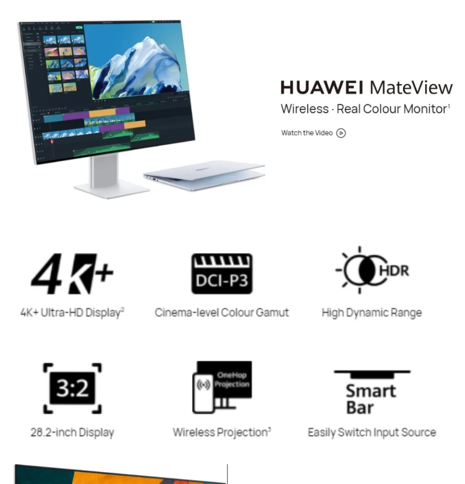 Monitor Huawei MateView 28,2'' 4K UHD Wireless - Monitor LED