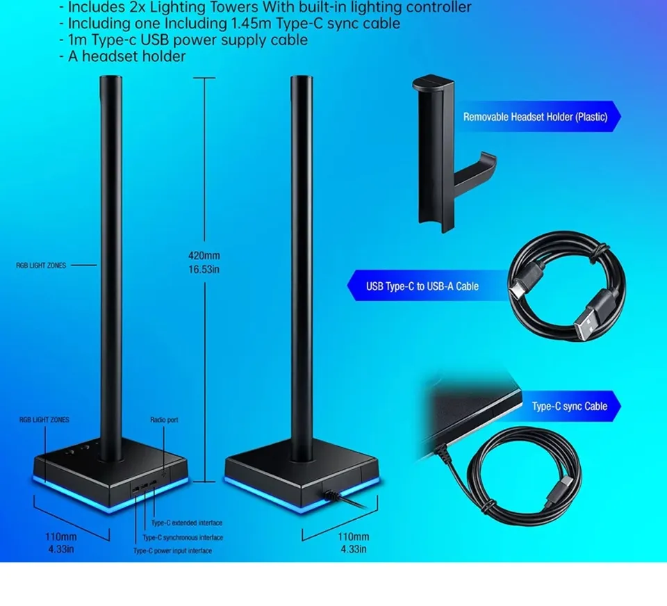 AJAZZ ABL190 RGB Light Bar Desk Setup