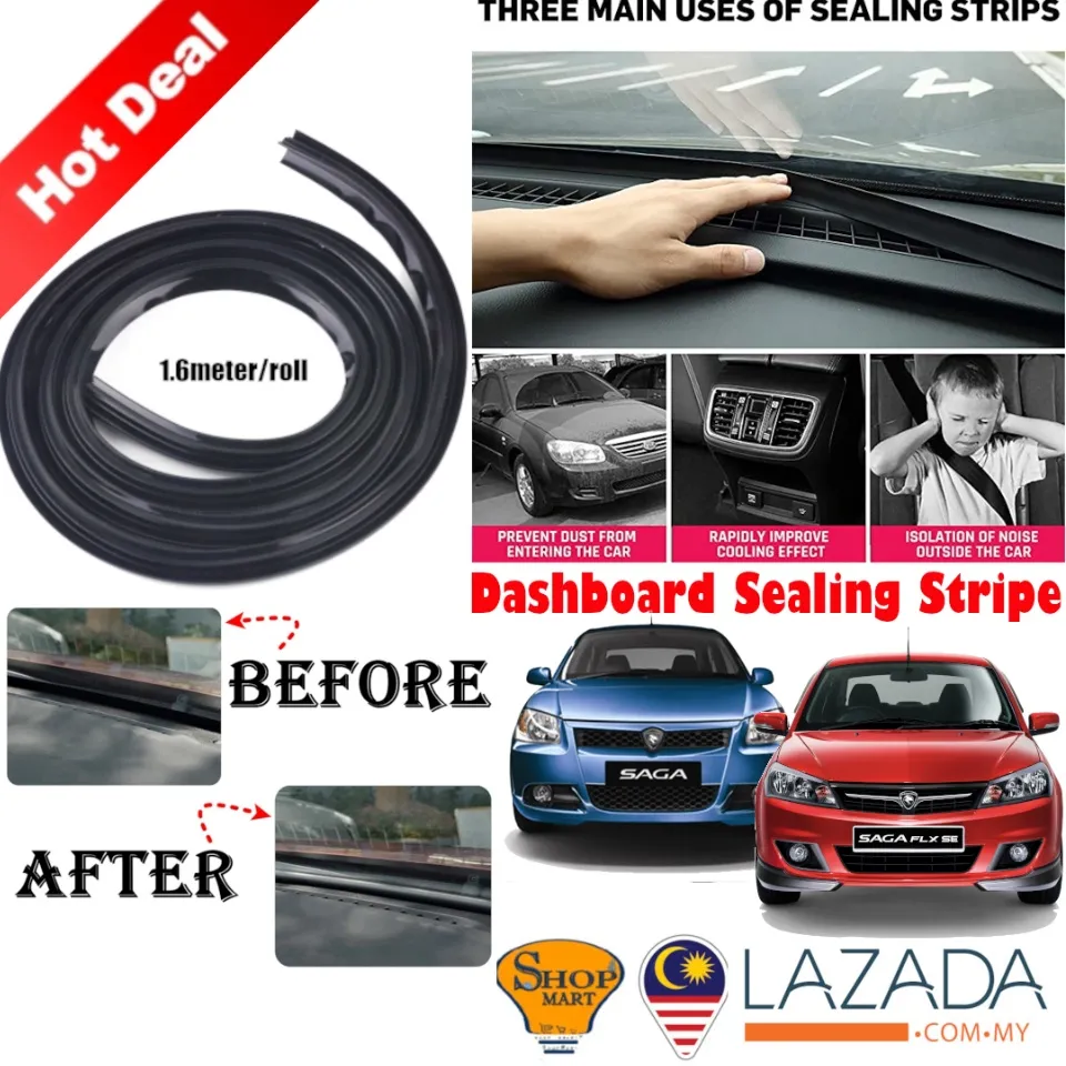 1.6m Carbon Fiber Car Seal Strip - Windshield Dashboard Gap Noise Insulation Kit 2 thumbnail image