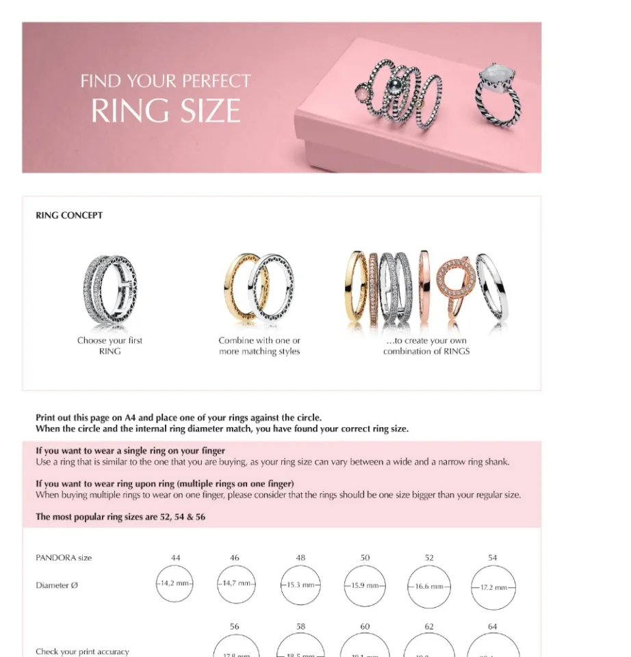 Chart Pandora Ring Size 58 In Mm Pandora Ring Size Conversion