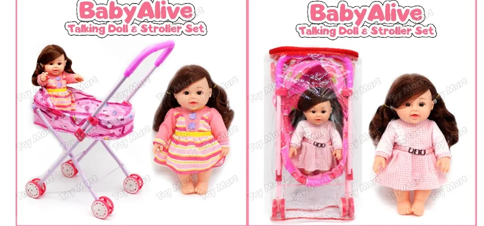 Doll with best sale stroller gift set