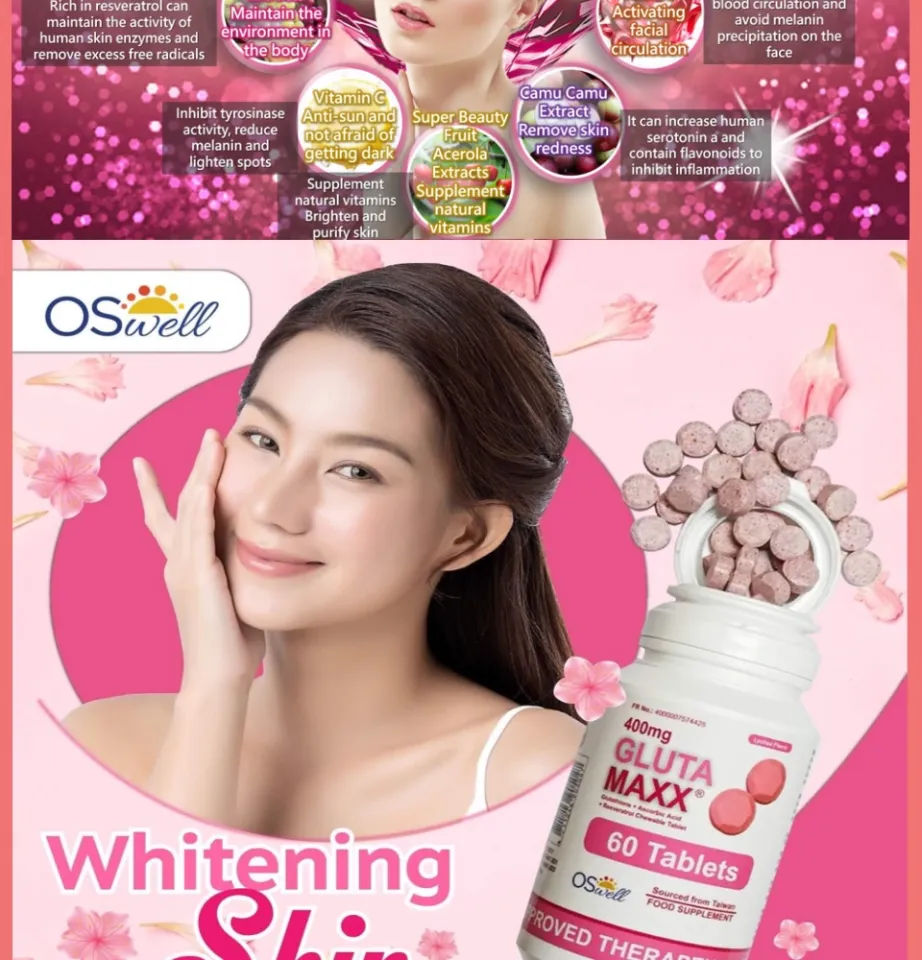 Original Oswell Gluta Max 60 tablets Skin whitening