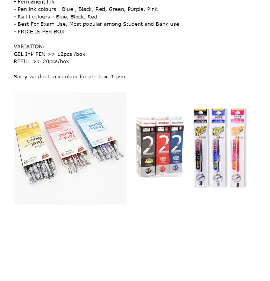Test Good Gel Ink PEN OR REFILL 2501/205 Zhi Xin 0.5mm / 知心笔 G