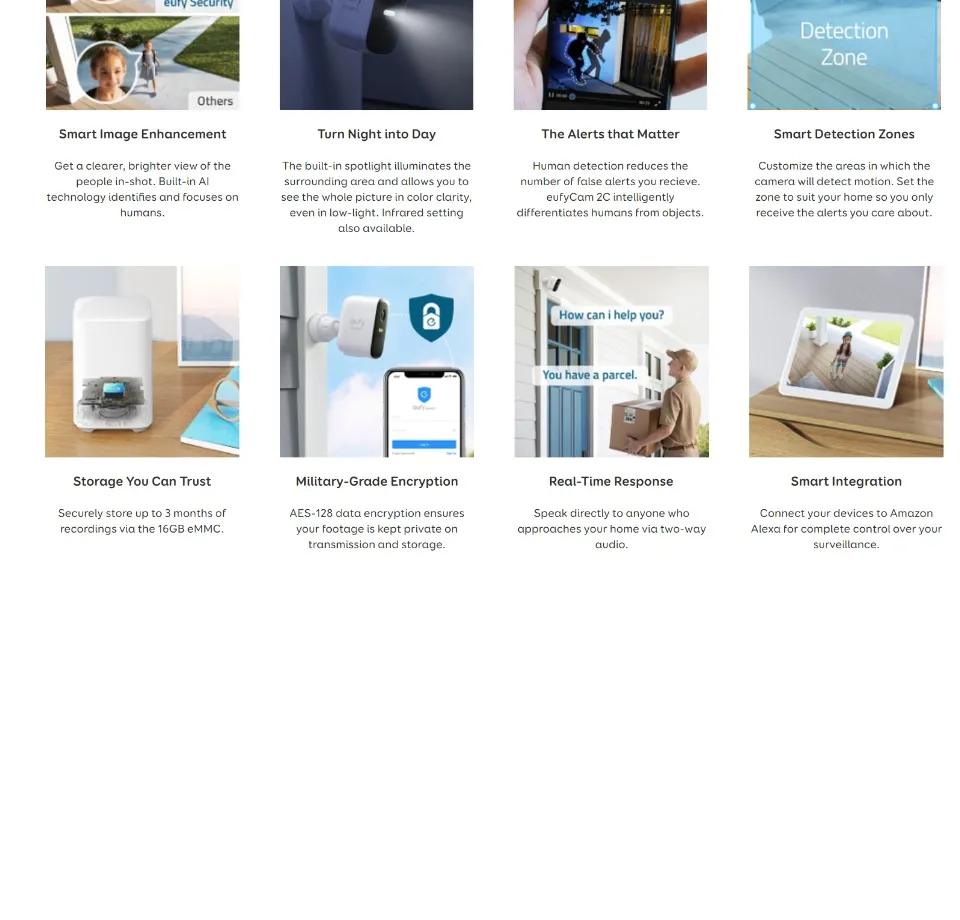 eufy Security eufyCam 2C, überwachungskamera aussen, 180Tage Akku, HD 1080p, IP67 wetterfest, Nachtsicht, Kompatibel mit HomeKit und Solar Panel, überwachungskamera aussen set2 1,Gebührenfreie Nutzung