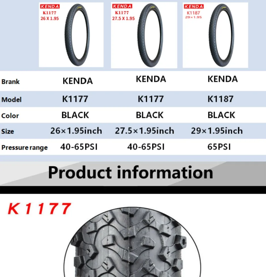 26 Inch Road Bike Tire Sizes Chart Ready Stock】【Free Gift】KENDA